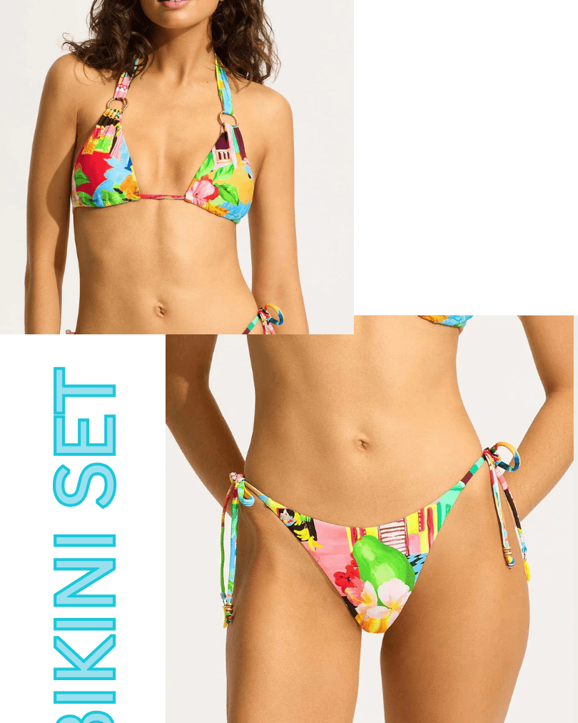 Seafolly Seafolly Cuba Slide Triangle Bikini Top & Tie Side Rio Bikini Bottom Bikini Set - Turquoise Seafolly Cuba Slide Triangle Bikini Top & Tie Side Rio Bikini Bottom Bikini Set - Turquoise Splash Swimwear Bikini Set AU12/US8 1000028920