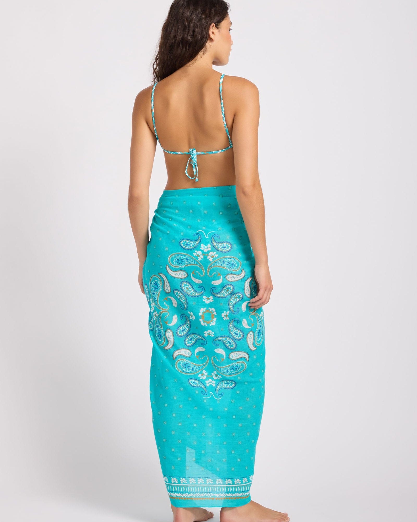 Seafolly Seafolly Drift Club Bandana Bandana Sarong - Turquoise Sea 55817-SG.TurquoiSea Seafolly Drift Club Bandana Bandana Sarong - Turquoise Sea Splash Swimwear OS 1000033299