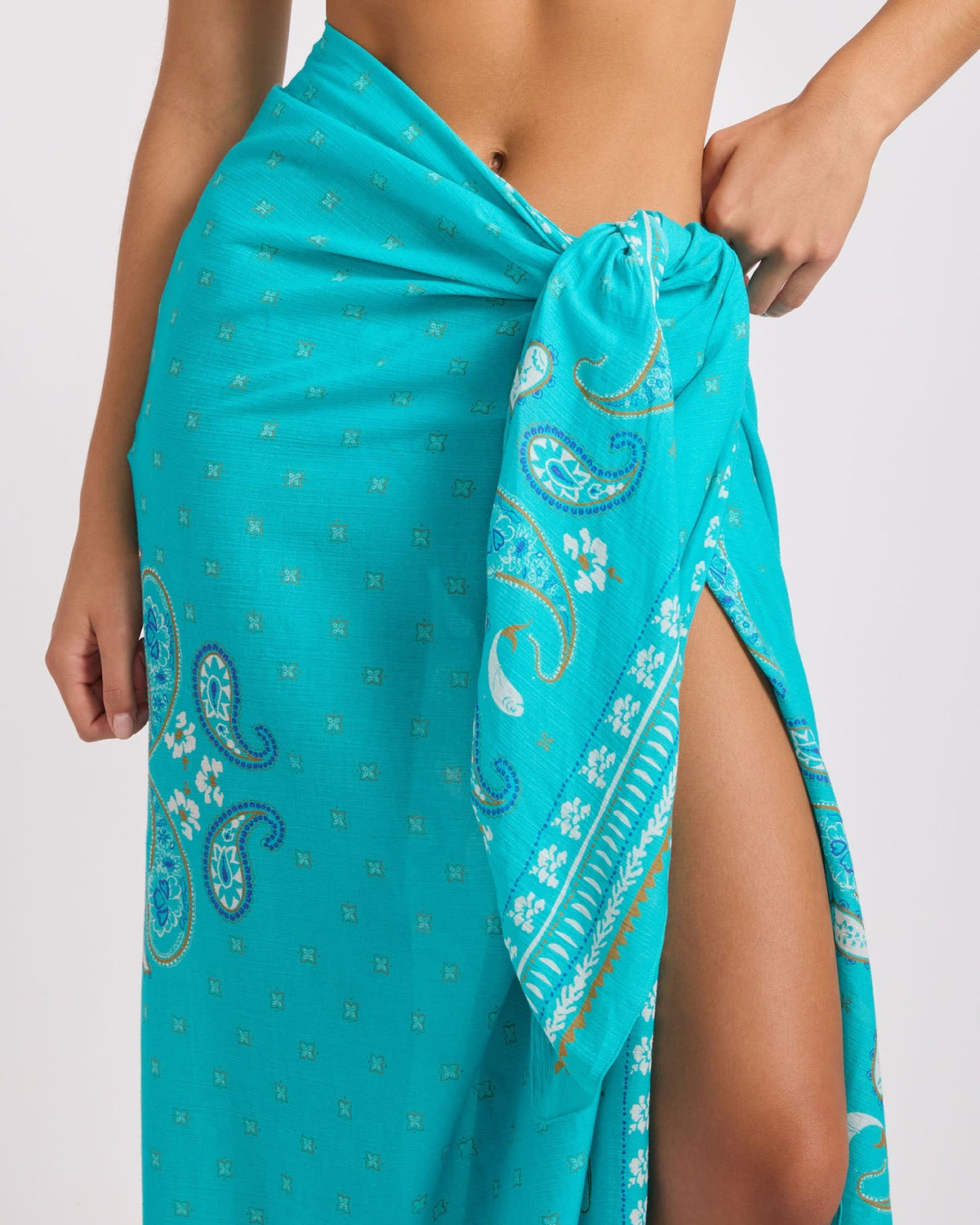 Seafolly Seafolly Drift Club Bandana Bandana Sarong - Turquoise Sea 55817-SG.TurquoiSea Seafolly Drift Club Bandana Bandana Sarong - Turquoise Sea Splash Swimwear OS 1000033299