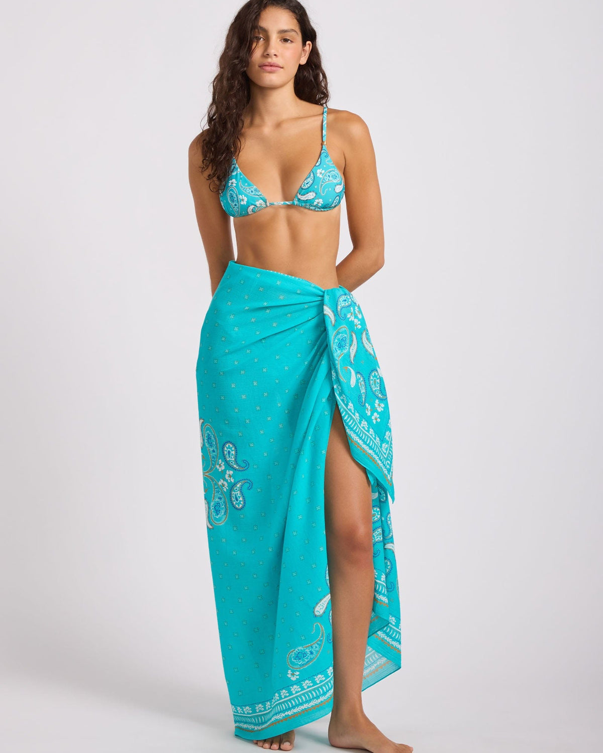 Seafolly Seafolly Drift Club Bandana Bandana Sarong - Turquoise Sea 55817-SG.TurquoiSea Seafolly Drift Club Bandana Bandana Sarong - Turquoise Sea Splash Swimwear OS 1000033299