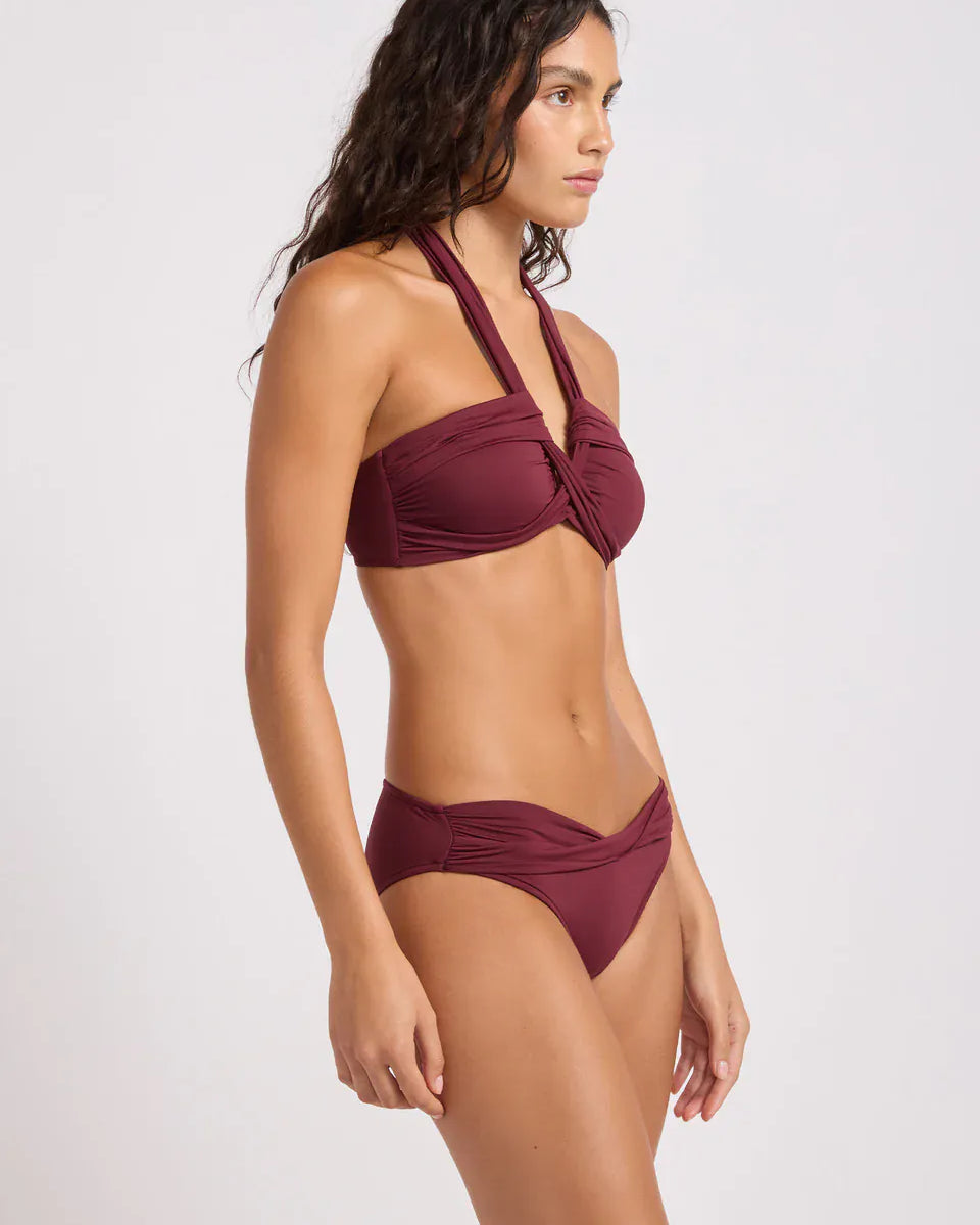 Seafolly Seafolly Halter Bandeau - Burgundy Seafolly Halter Bandeau | Seafolly Splash Swimwear Bikini Tops