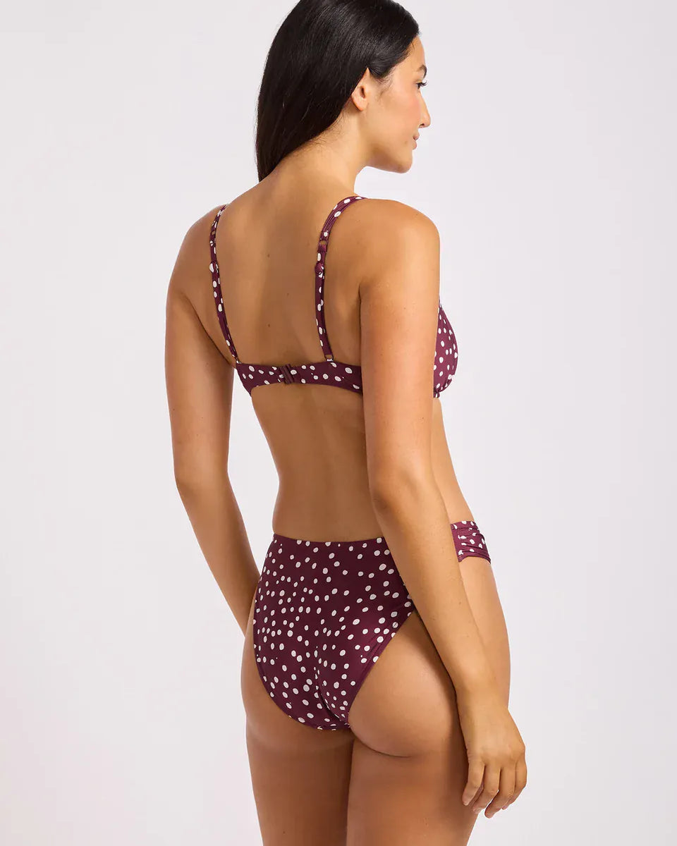 Seafolly Seafolly High Leg Ruched Side Pant - Dark Burgundy High Leg Ruched Side Pant | Seafolly Splash Swimwear Pants