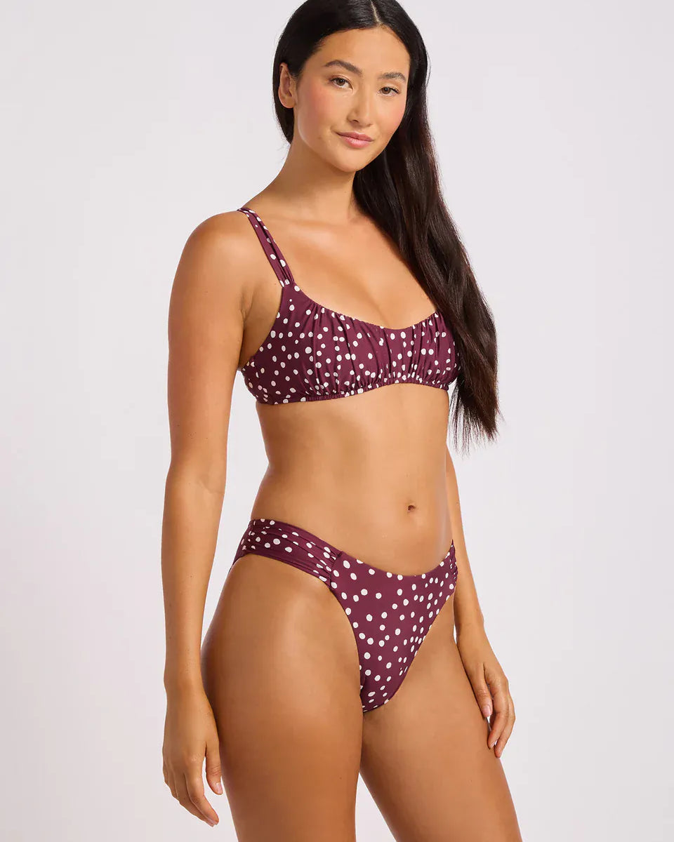 Seafolly Seafolly High Leg Ruched Side Pant - Dark Burgundy High Leg Ruched Side Pant | Seafolly Splash Swimwear Pants