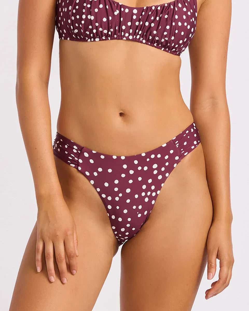Seafolly Seafolly High Leg Ruched Side Pant - Dark Burgundy High Leg Ruched Side Pant | Seafolly Splash Swimwear Pants