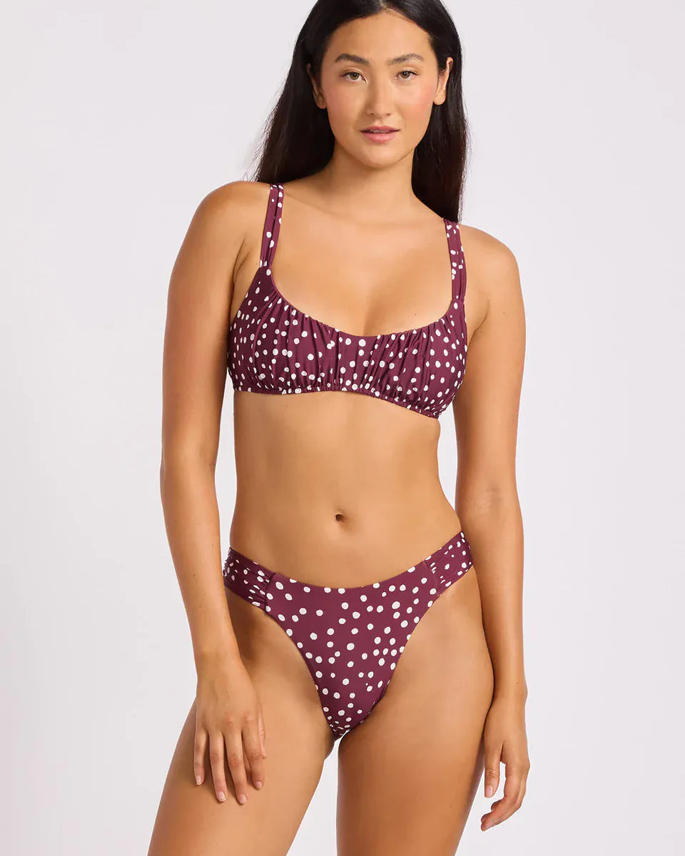 Seafolly Seafolly High Leg Ruched Side Pant - Dark Burgundy High Leg Ruched Side Pant | Seafolly Splash Swimwear Pants