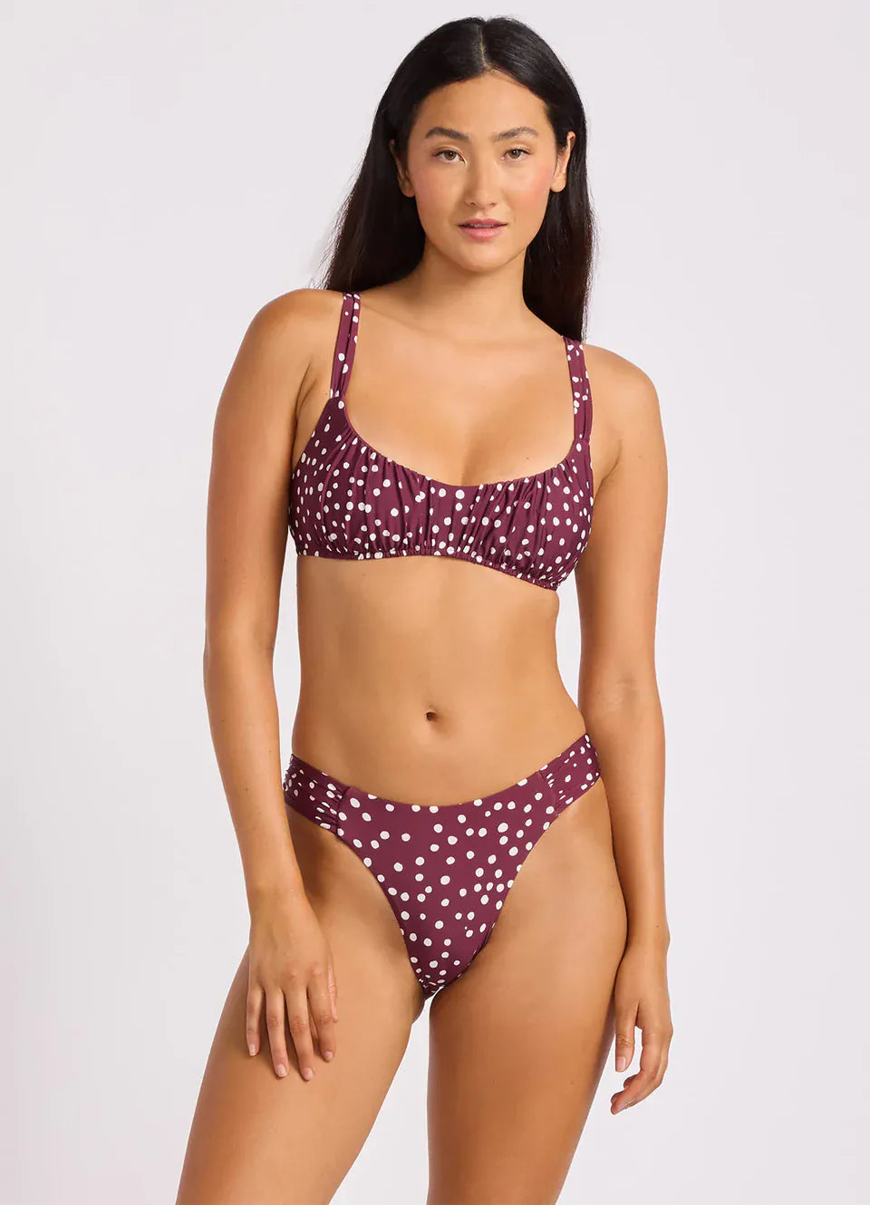 Seafolly Seafolly High Leg Ruched Side Pant - Dark Burgundy High Leg Ruched Side Pant | Seafolly Splash Swimwear Pants