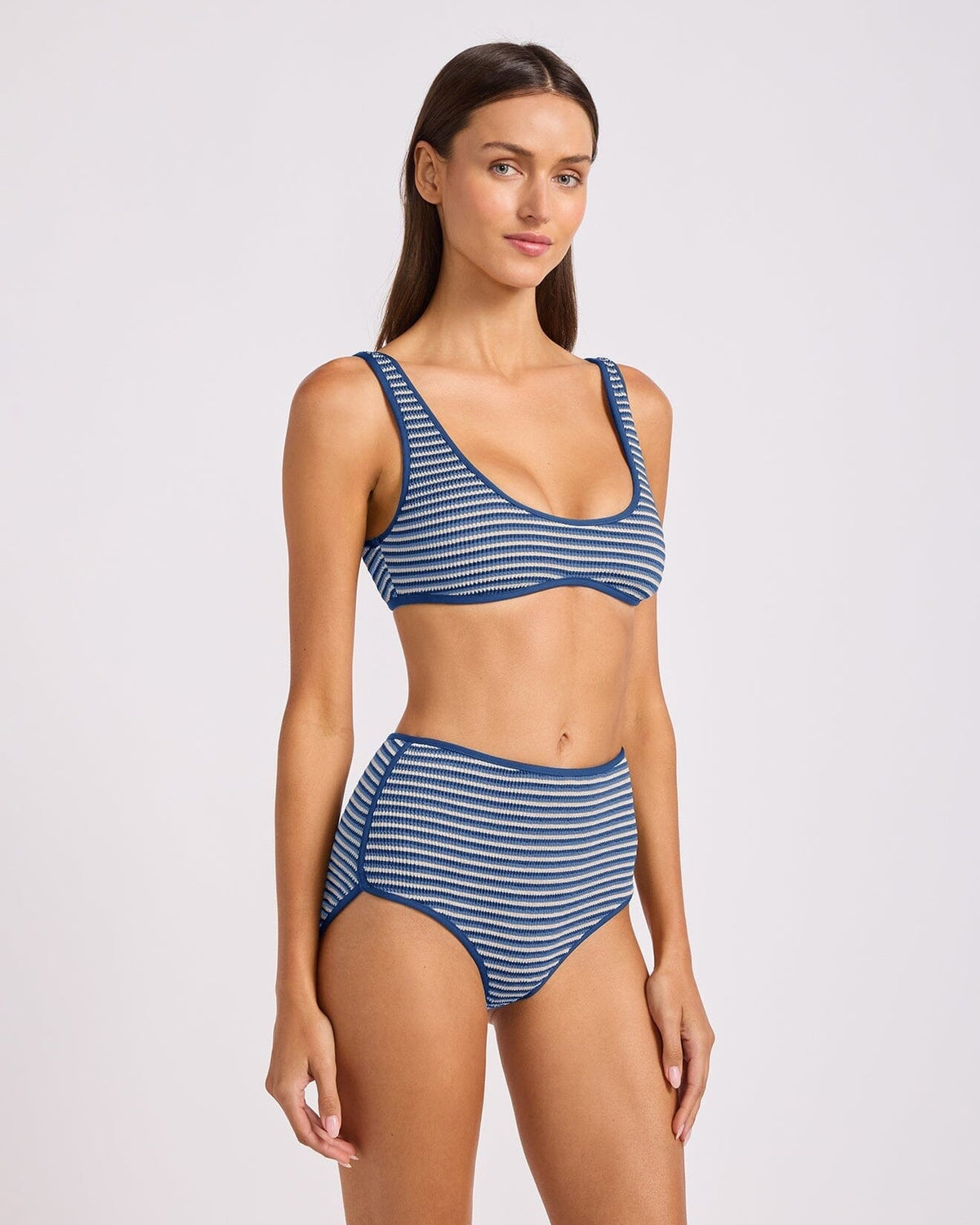 Seafolly Seafolly Horizon High Waisted Pant - Marine Seafolly Horizon High Waisted Pant - Marine Splash Swimwear Bikini Bottoms