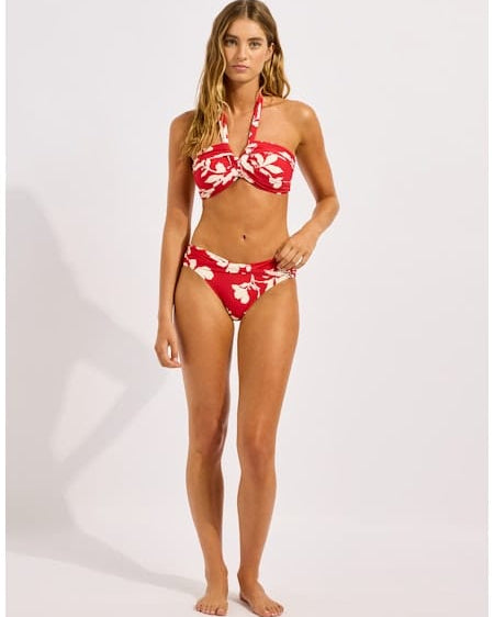 Seafolly Seafolly Mayflower Halter Bandeau - Cosmo Red Seafolly Mayflower Halter Bandeau - Cosmo Red Splash Swimwear Bikini Tops