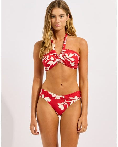 Seafolly Seafolly Mayflower Halter Bandeau - Cosmo Red Seafolly Mayflower Halter Bandeau - Cosmo Red Splash Swimwear Bikini Tops