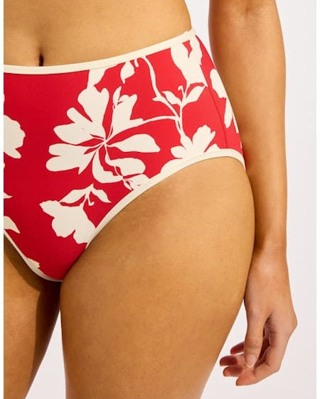 Seafolly Seafolly Mayflower High Waisted Pant - Cosmo Red Seafolly Mayflower High Waisted Pant - Cosmo Red Splash Swimwear Bikini Bottoms