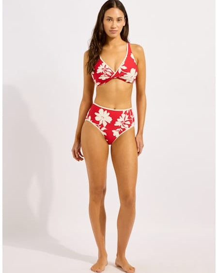 Seafolly Seafolly Mayflower High Waisted Pant - Cosmo Red Seafolly Mayflower High Waisted Pant - Cosmo Red Splash Swimwear Bikini Bottoms