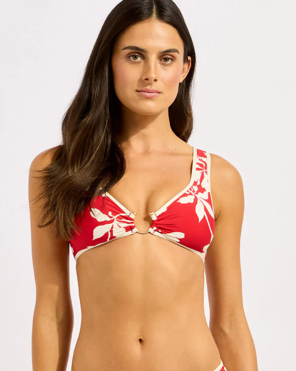 Seafolly Seafolly Mayflower Ring Front Tank - Cosmo Red Seafolly Mayflower Ring Front Tank - Cosmo Red Splash Swimwear Bikini Tops