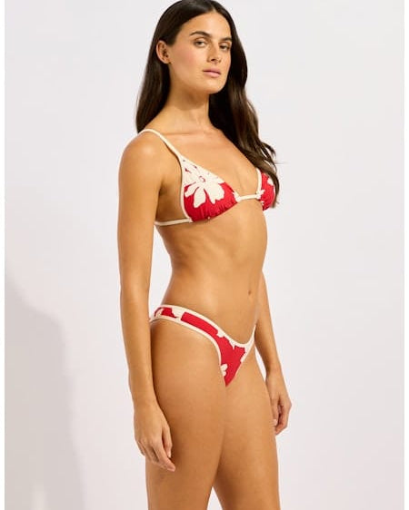 Seafolly Seafolly Mayflower Scoop High Cut Rio - Cosmo Red Seafolly Mayflower Scoop High Cut Rio - Cosmo Red Splash Swimwear Bikini Bottoms