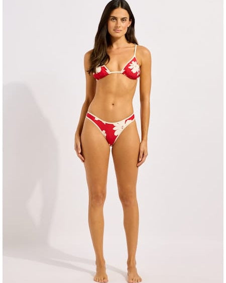 Seafolly Seafolly Mayflower Scoop High Cut Rio - Cosmo Red Seafolly Mayflower Scoop High Cut Rio - Cosmo Red Splash Swimwear Bikini Bottoms