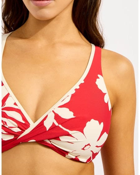Seafolly Seafolly Mayflower Wrap Front F Cup Bra - Cosmo Red Seafolly Mayflower Wrap Front F Cup Bra - Cosmo Red Splash Swimwear Bikini Tops