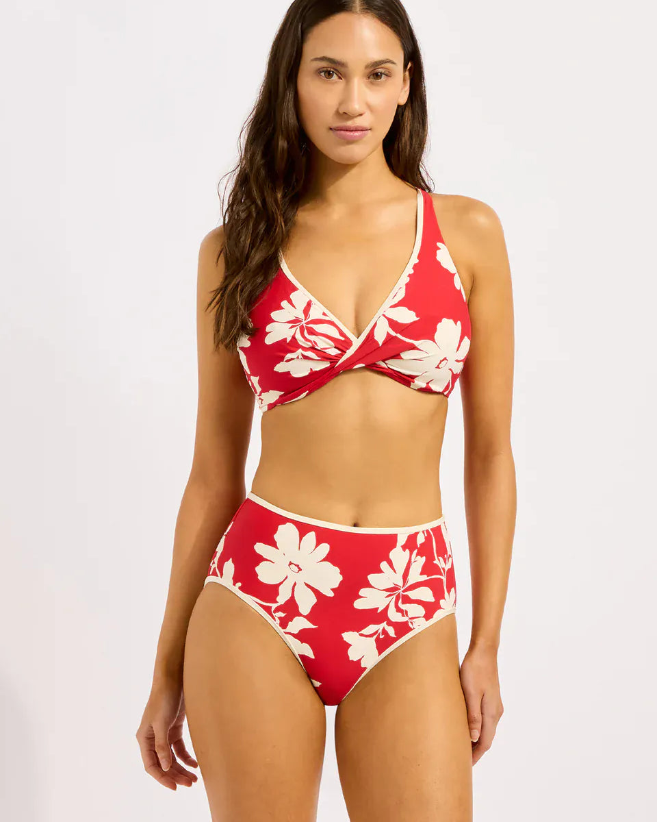 Seafolly Seafolly Mayflower Wrap Front F Cup Bra - Cosmo Red Seafolly Mayflower Wrap Front F Cup Bra - Cosmo Red Splash Swimwear Bikini Tops