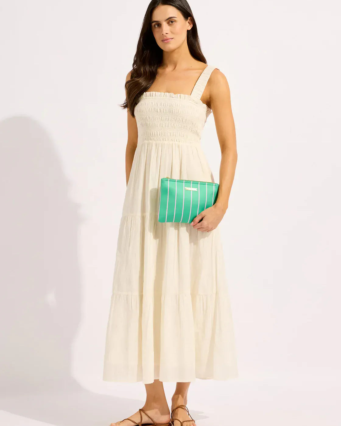 Seafolly Seafolly Mosaic Stripe Bikini Bag - Vivid green 72206-BG Seafolly Mosaic Stripe Bikini Bag - Vivid green Splash Swimwear OS 9360519203011