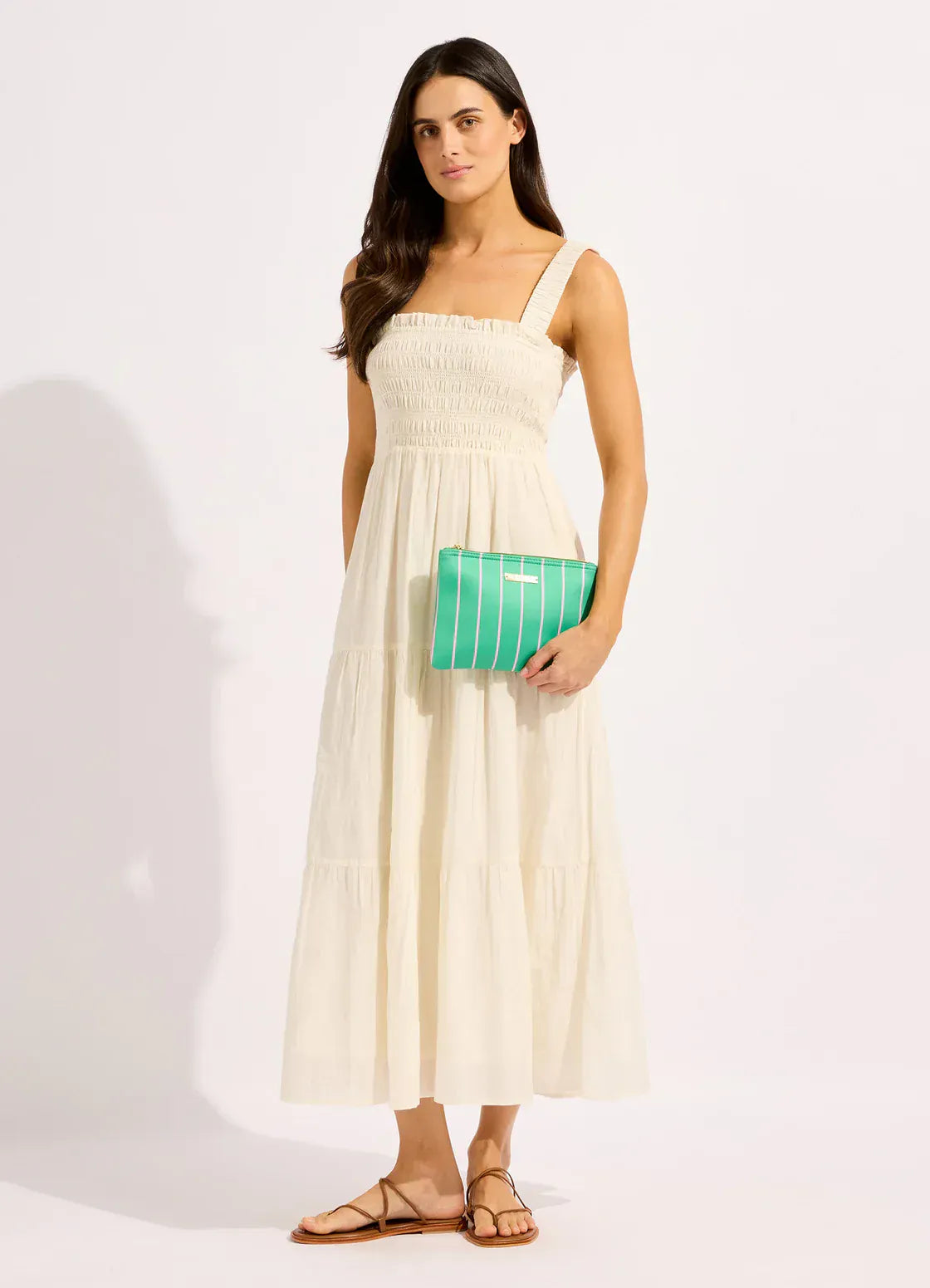 Seafolly Seafolly Mosaic Stripe Bikini Bag - Vivid green 72206-BG Seafolly Mosaic Stripe Bikini Bag - Vivid green Splash Swimwear OS 9360519203011