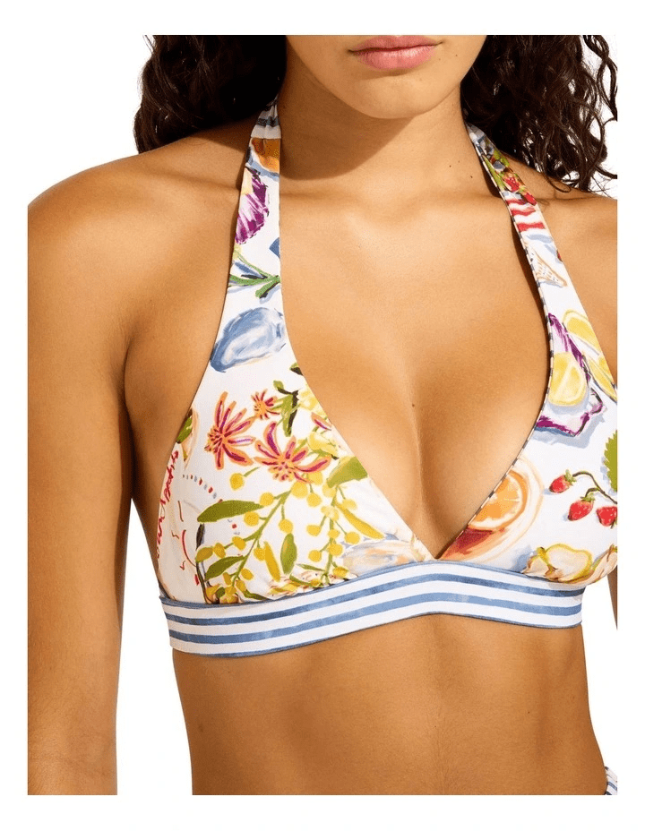 Seafolly Seafolly Riviera Coast Reversible Multi Fit Longline Tri - White Seafolly Riviera Coast Reversible Multi Fit Longline Tri - White Splash Swimwear