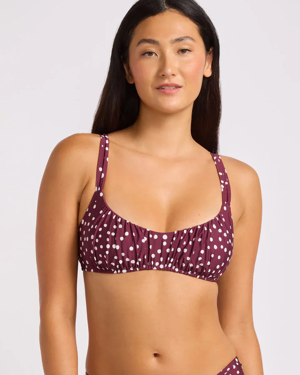 Seafolly Seafolly Ruched Bralette - Dark Burgundy Ruched Bralette | Seafolly Splash Swimwear Bikini Tops