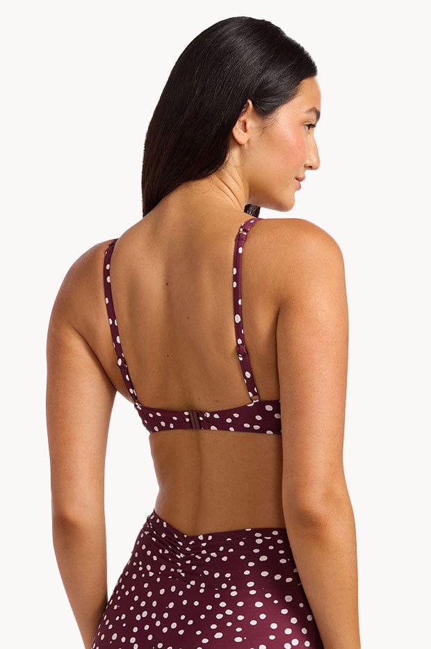 Seafolly Seafolly Ruched Underwire Bra & High Leg Ruched Side Pant Bikini Set - Dolce Dot 31592-341+40726-341-12 Seafolly Ruched Underwire Bra & High Leg Ruched Side Pant Bikini Set - Dolce Dot Splash Swimwear Bikini Set 12 51043591009241