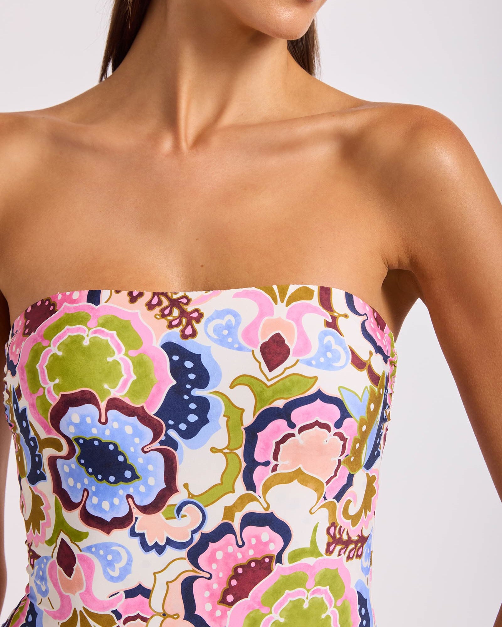Seafolly Seafolly Sea Blossom Bandeau One Piece Seafolly Sea Blossom Bandeau One Piece Splash Swimwear