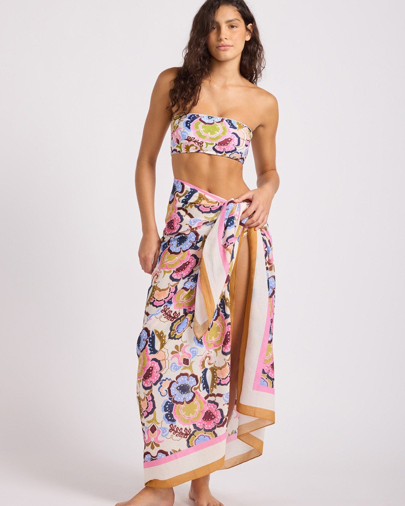 Seafolly Seafolly Sea Blossom Floral Sarong 55829-SG-OS Seafolly Sea Blossom Floral Sarong Splash Swimwear Vanilla / O/S 9360519232950