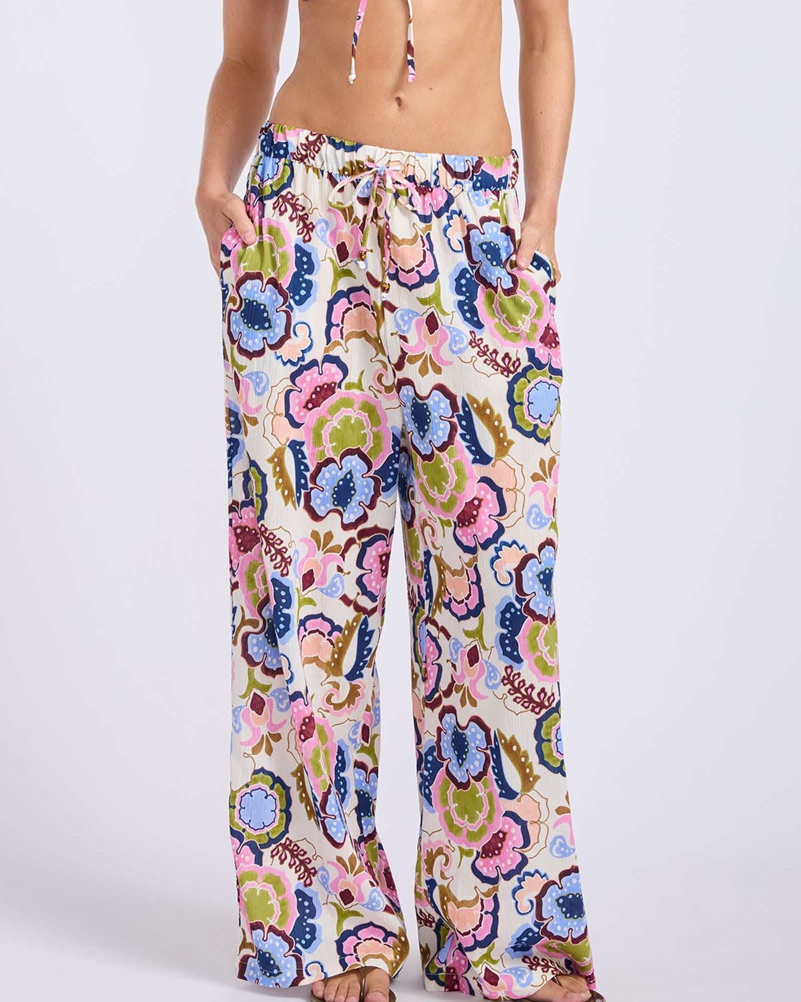Seafolly Seafolly Sea Blossom Wide Leg Pant Seafolly Sea Blossom Wide Leg Pant Splash Swimwear Pant