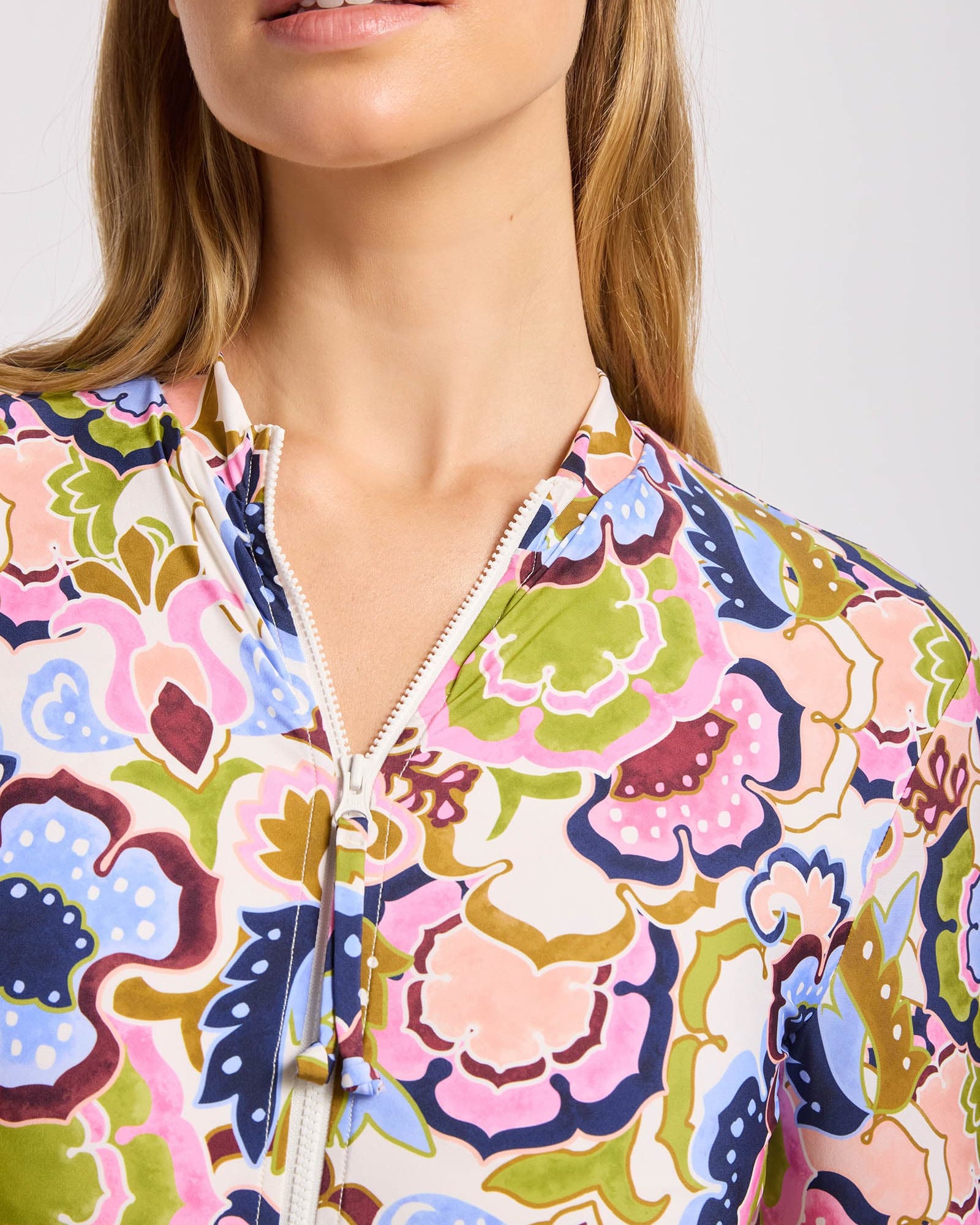 Seafolly Seafolly Sea Blossom Zip Front Surf Suit Seafolly Sea Blossom Zip Front Surf Suit Splash Swimwear