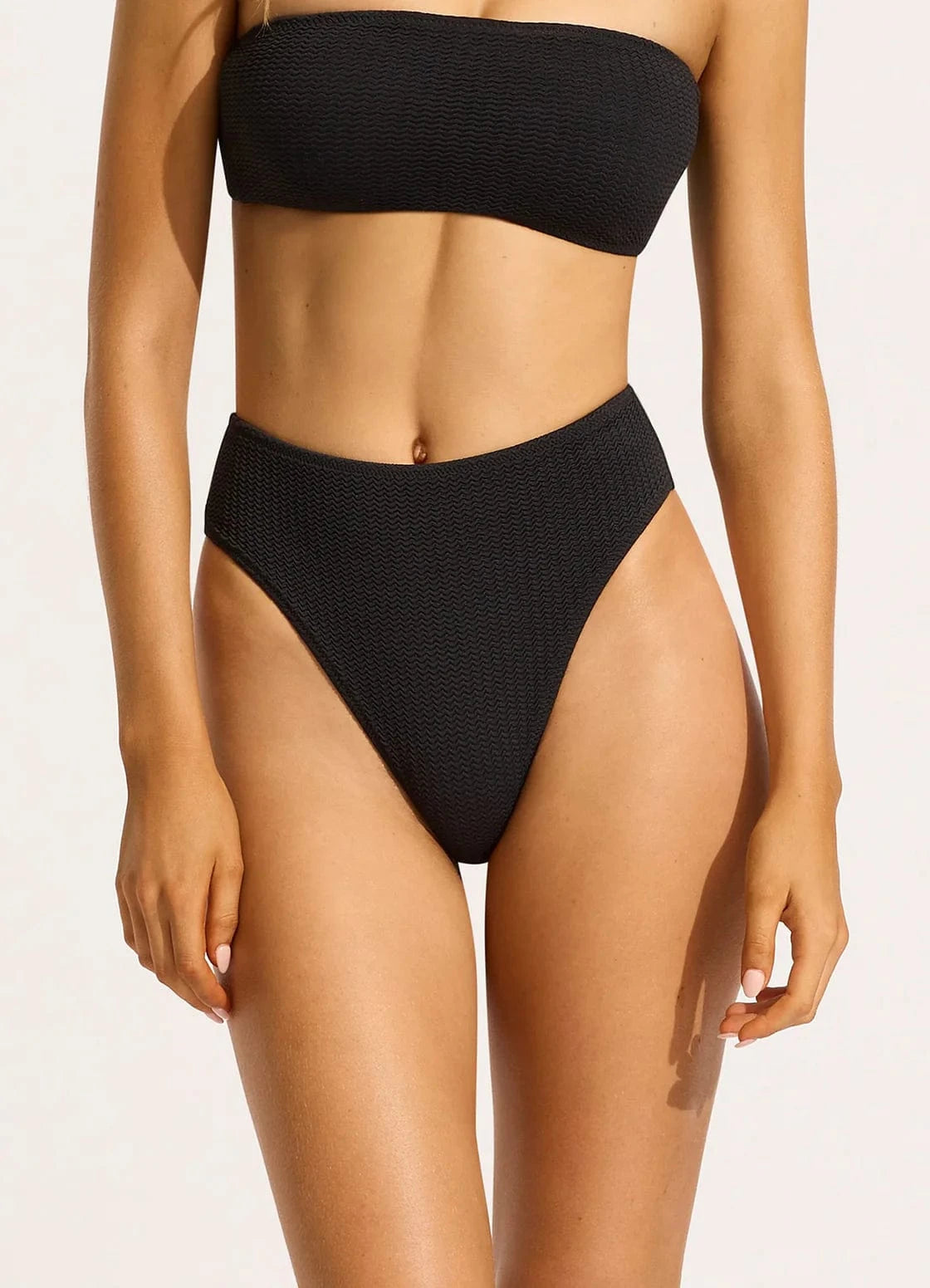 Seafolly Seafolly Sea Dive High Rise Pant - Black Seafolly Sea Dive High Rise Pant - Black Splash Swimwear Bikini Bottoms