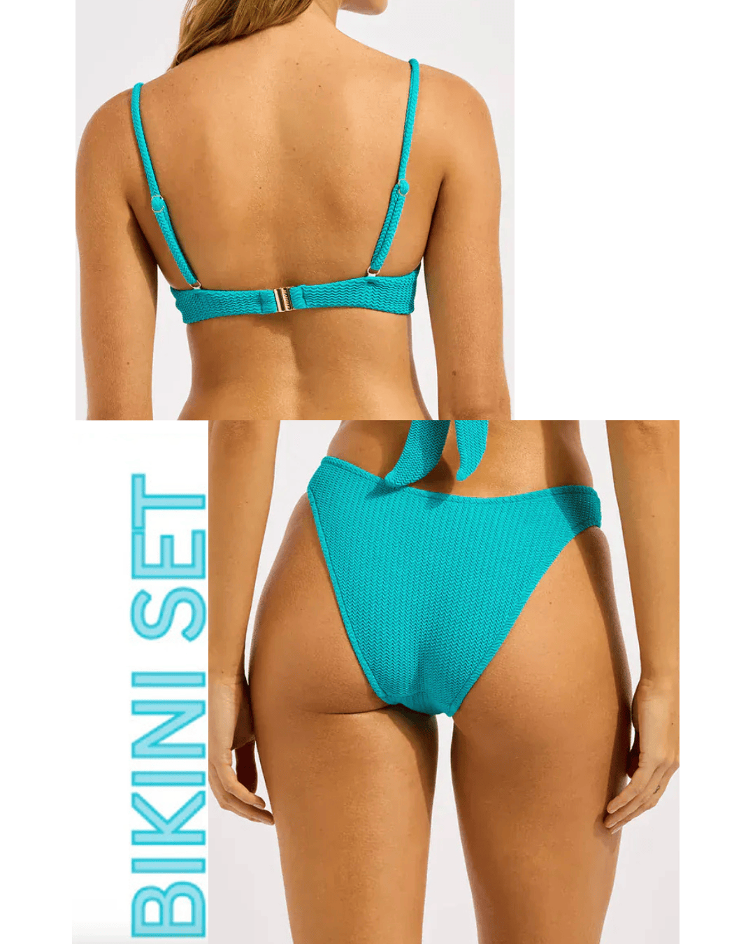 Seafolly Seafolly Sea Dive Underwire Bra & High Cut Pant - Caribbean Blue Seafolly Sea Dive Underwire Bra & High Cut Pant - Caribbean Blue Splash Swimwear Bikini Set AU8/US4