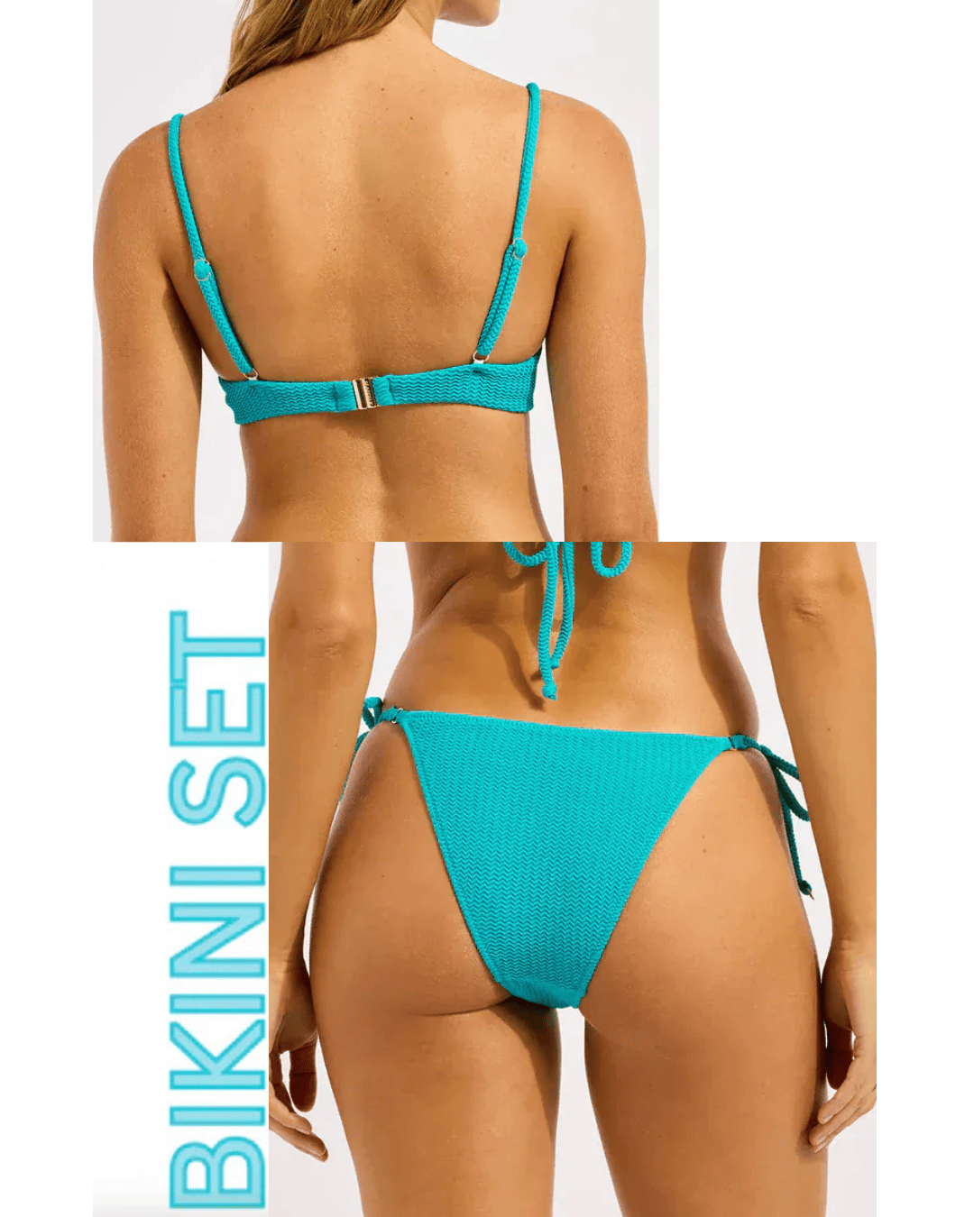 Seafolly Seafolly Sea Dive Underwire Bra & Tie Side Rio Pant - Caribbean Blue Seafolly Sea Dive Underwire Bra & Tie Side Rio Pant - Caribbean Blue Splash Swimwear Bikini Set AU12/US8