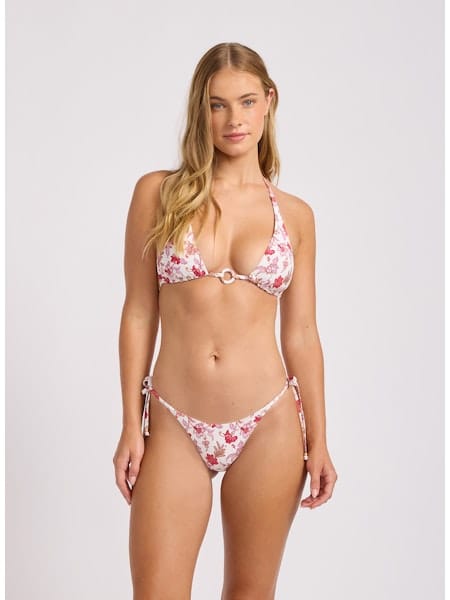 Seafolly Seafolly Summer Chintz Longline Slide Tri Longline Slide Tri Ecru | Seafolly Splash Swimwear Bikini Tops