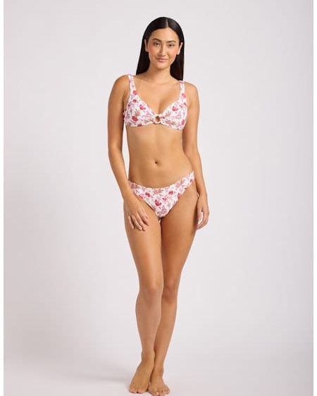 Seafolly Seafolly Summer Chintz MultiFit Ring Front Tank MultiFit Ring Front Tank Ecru | Seafolly Splash Swimwear Bikini Tops