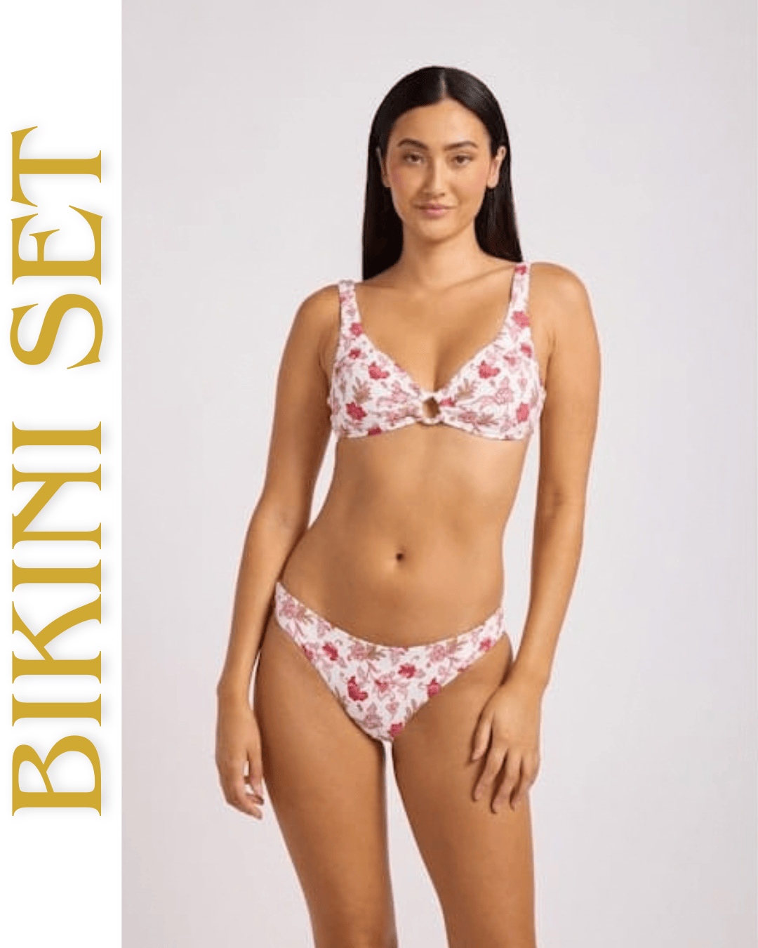Seafolly Seafolly Summer Chintz MultiFit Ring Front Tank & Hipster Pant - Ecru Seafolly Summer Chintz MultiFit Ring Front Tank & Hipster Pant - Ecru Splash Swimwear Bikini Set