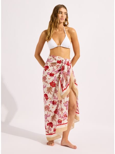 Seafolly Seafolly Summer Chintz Sarong 55776-SG-OS Summer Chintz Sarong Ecru | Seafolly Splash Swimwear Sarong Ecru / O/S