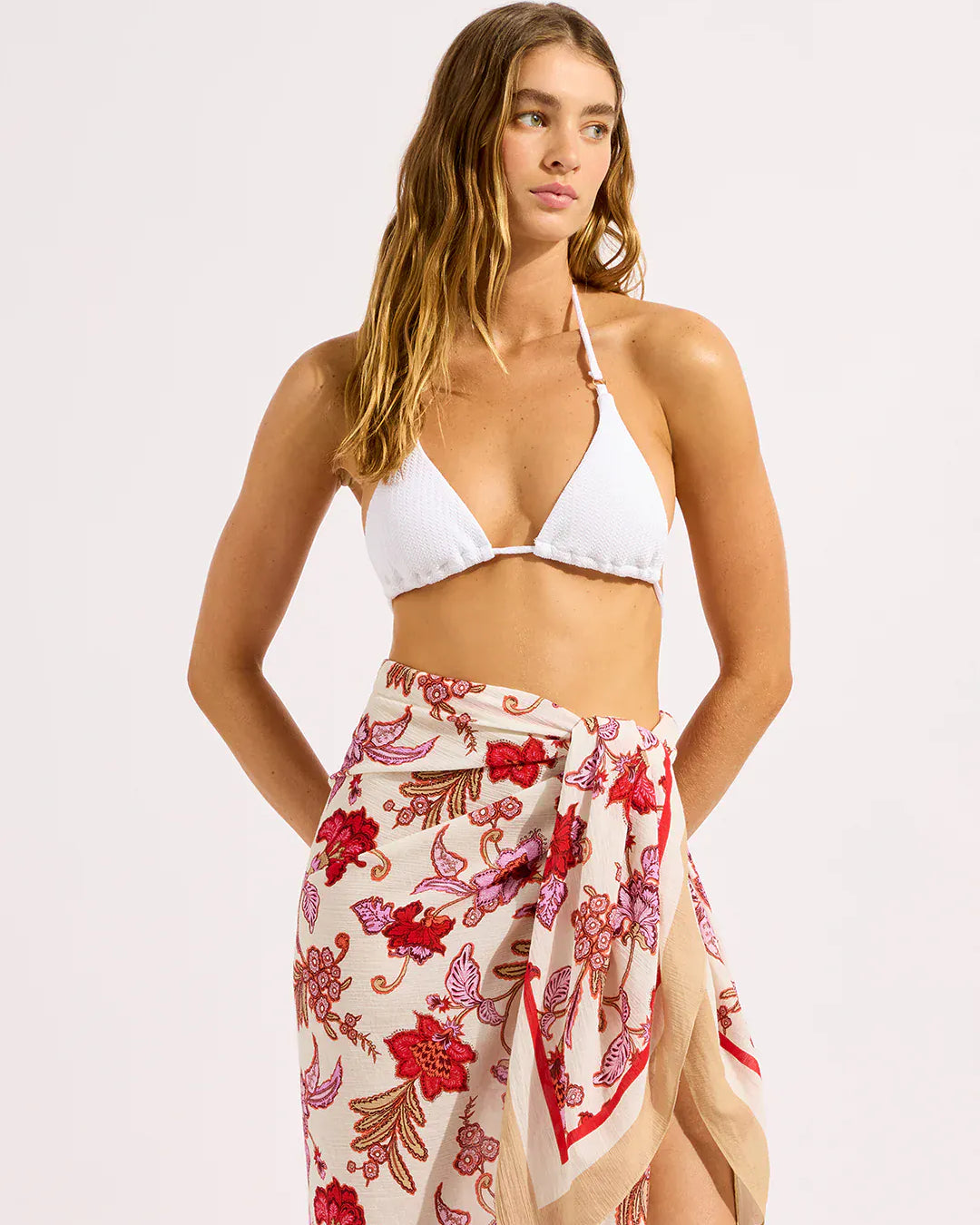 Seafolly Seafolly Summer Chintz Sarong 55776-SG-OS Summer Chintz Sarong Ecru | Seafolly Splash Swimwear Sarong Ecru / O/S 9360519210637