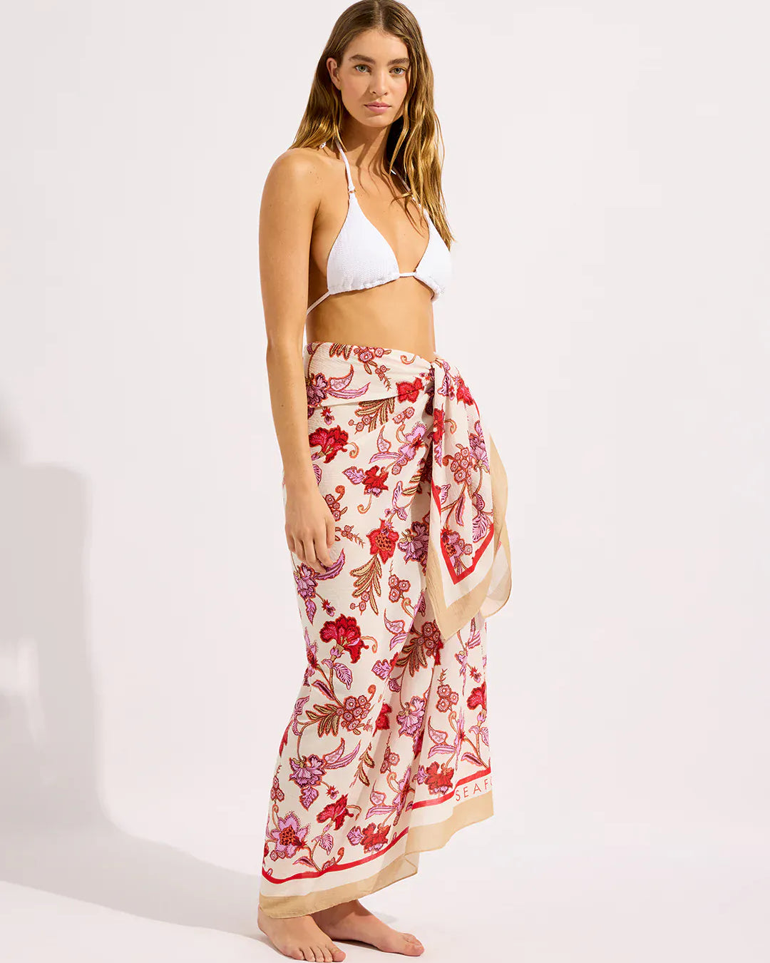 Seafolly Seafolly Summer Chintz Sarong 55776-SG-OS Summer Chintz Sarong Ecru | Seafolly Splash Swimwear Sarong Ecru / O/S 9360519210637
