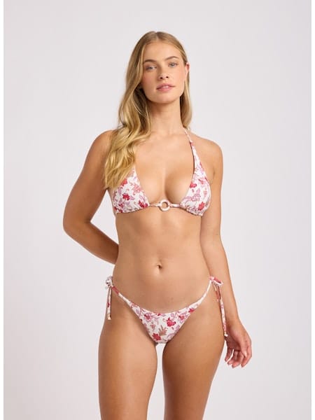 Seafolly Seafolly Summer Chintz Tie Side Rio Pant Tie Side Rio Pant Ecru | Seafolly Splash Swimwear Bikini Bottoms