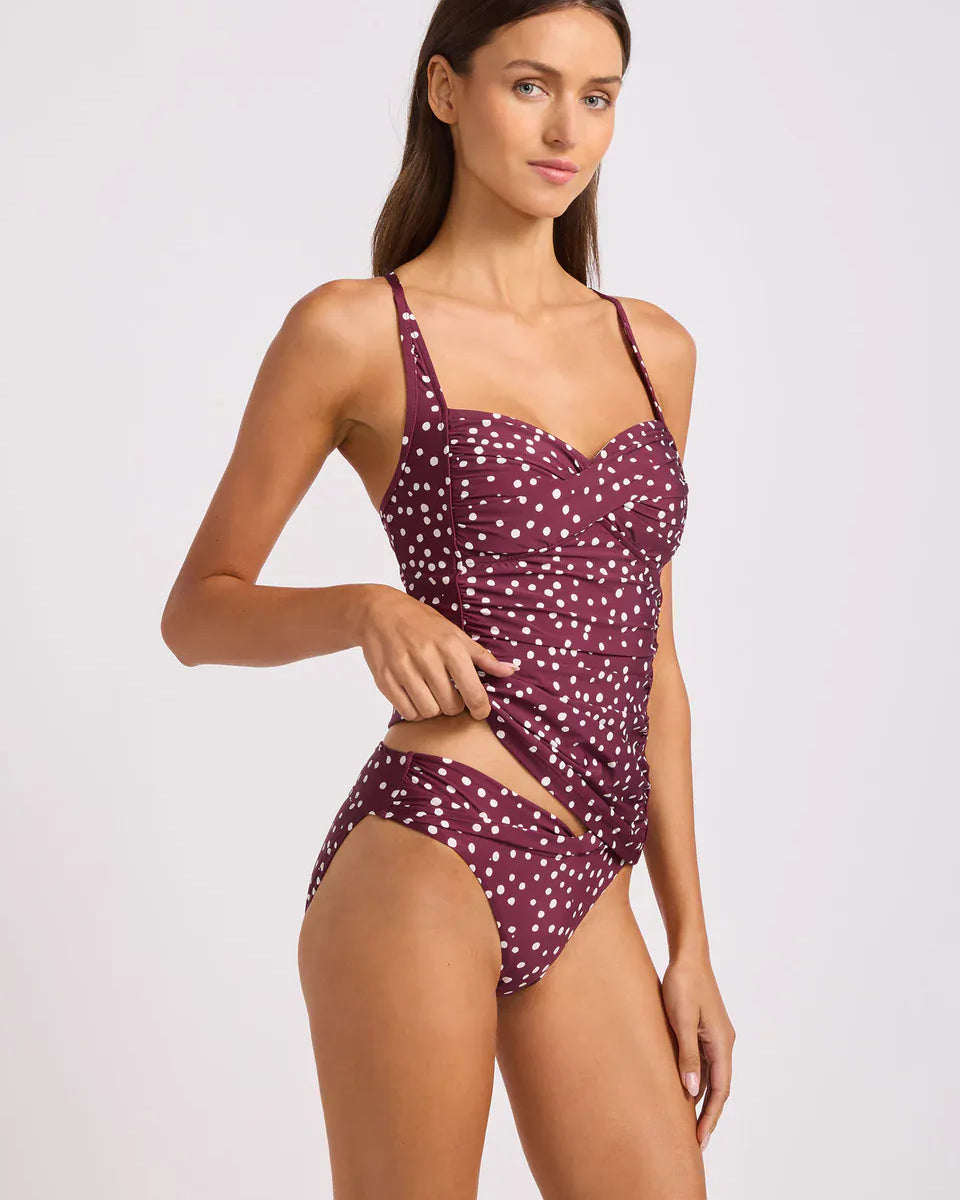 Seafolly Seafolly Twist Halter Tankini - Dark Burgundy Twist Halter Tankini | Seafolly Splash Swimwear Bikini Tops