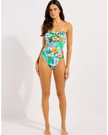 Seafolly Seafolly Viva Vacation Bandeau One Piece - Powder Blue Seafolly Viva Vacation Bandeau One Piece - Powder Blue Splash Swimwear One Piece