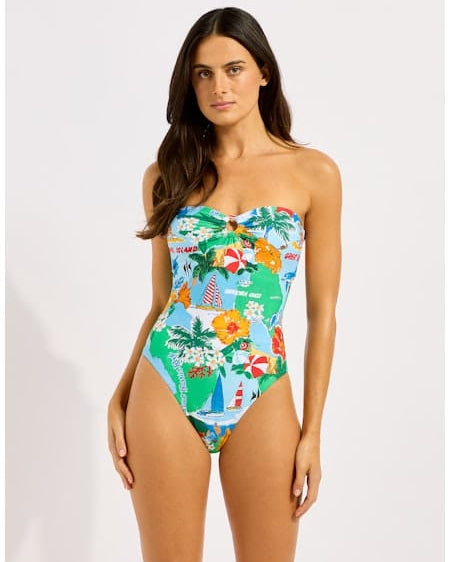 Seafolly Seafolly Viva Vacation Bandeau One Piece - Powder Blue Seafolly Viva Vacation Bandeau One Piece - Powder Blue Splash Swimwear One Piece