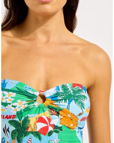 Seafolly Seafolly Viva Vacation Bandeau One Piece - Powder Blue Seafolly Viva Vacation Bandeau One Piece - Powder Blue Splash Swimwear One Piece
