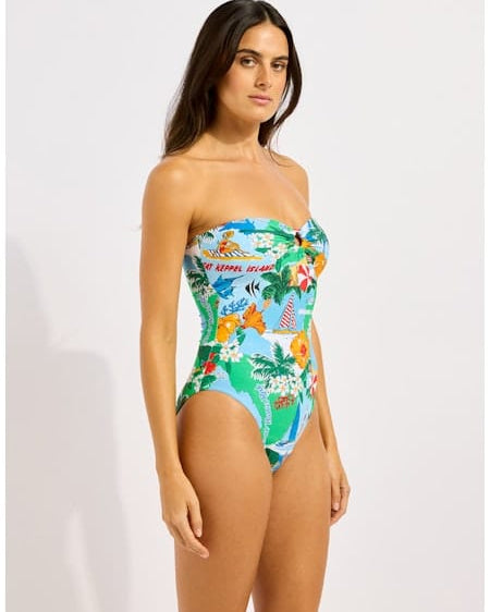 Seafolly Seafolly Viva Vacation Bandeau One Piece - Powder Blue Seafolly Viva Vacation Bandeau One Piece - Powder Blue Splash Swimwear One Piece