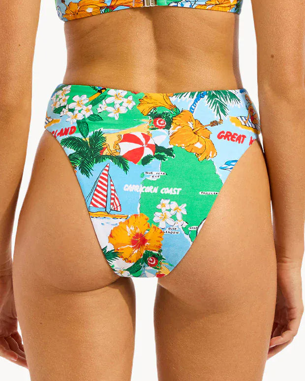 Seafolly Seafolly Viva Vacation High Rise Pant - Powder Blue Seafolly Viva Vacation High Rise Pant - Powder Blue | Australia Splash Swimwear Bikini Bottoms