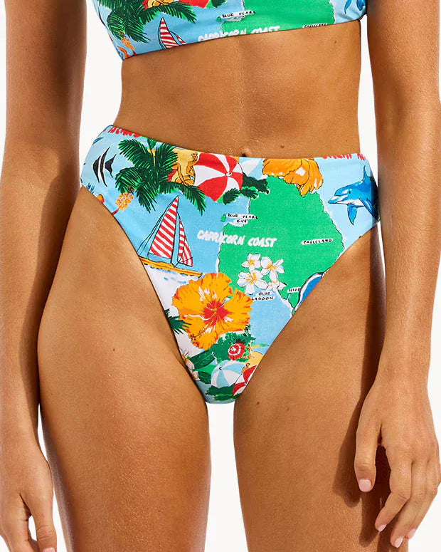 Seafolly Seafolly Viva Vacation High Rise Pant - Powder Blue Seafolly Viva Vacation High Rise Pant - Powder Blue | Australia Splash Swimwear Bikini Bottoms