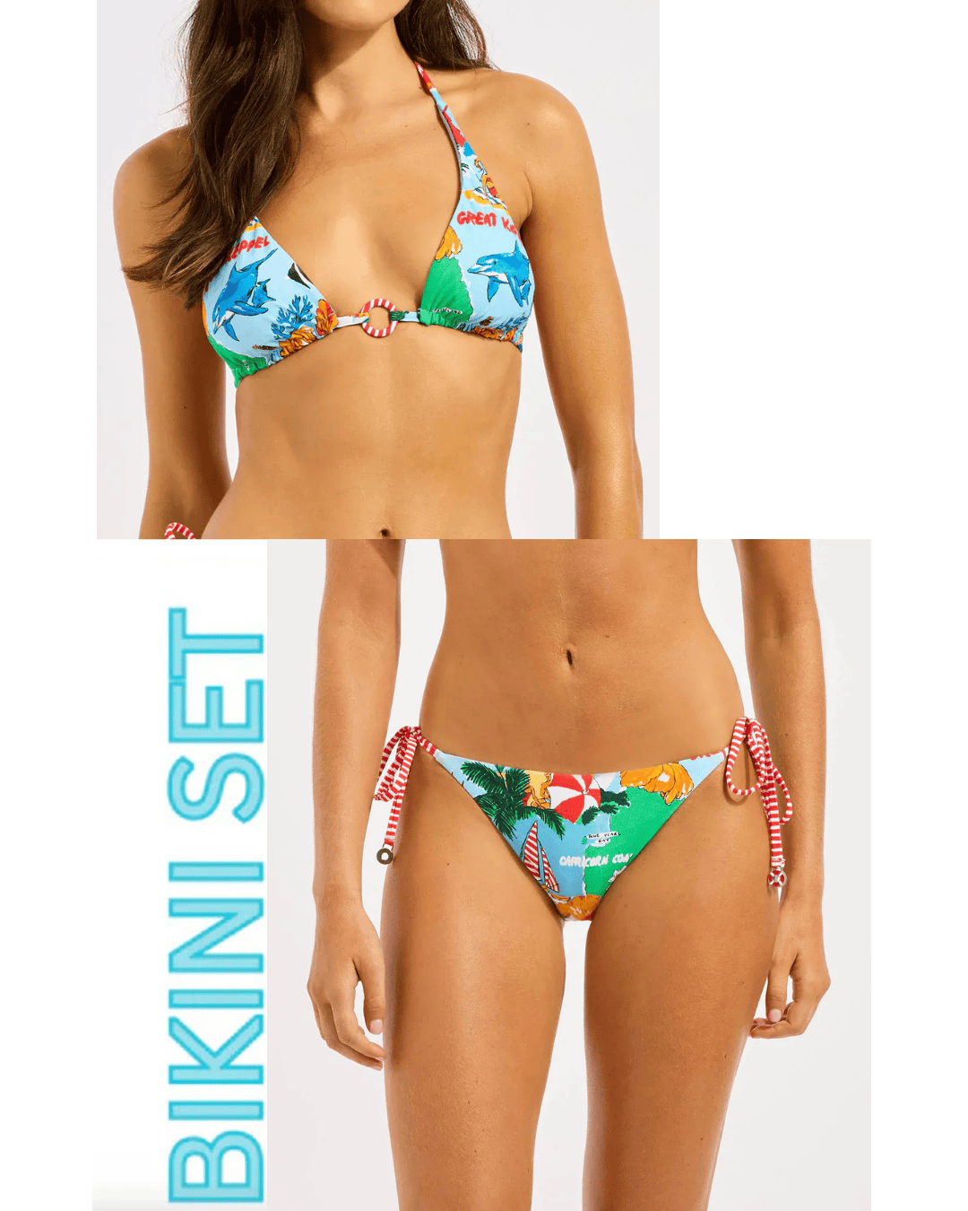 Seafolly Seafolly Viva Vacation Longline Slide Tri & Hipster Tie Side Bikini Bottom - Powder Blue Seafolly Viva Vacation Longline Slide Tri & Hipster Tie Side Bikini Bottom - Powder Blue Splash Swimwear Bikini Set AU10/US6