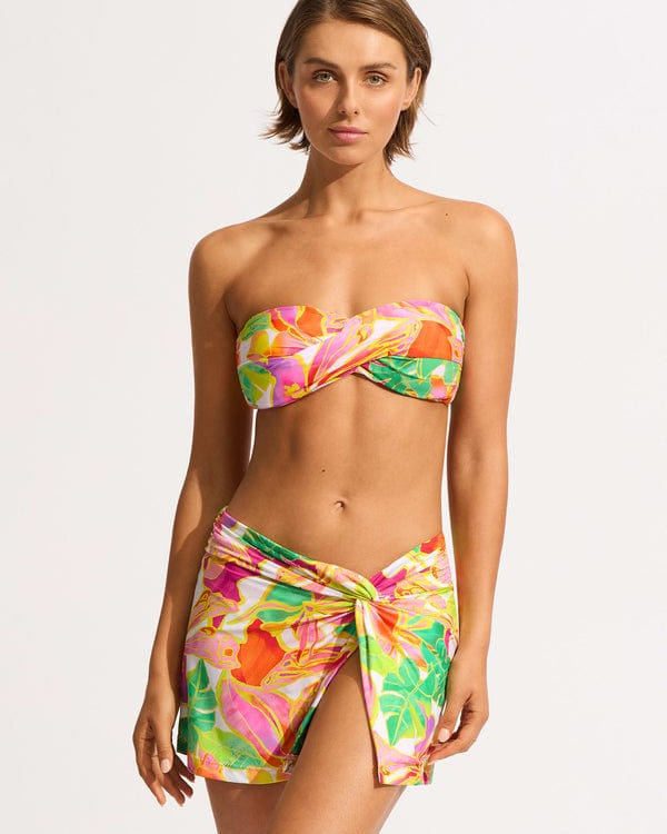 Seafolly Wonderland Twist Front Skirt - Fuchsia Rose Seafolly Wonderland Twist Front Skirt - Fuchsia Rose Splash Swimwear