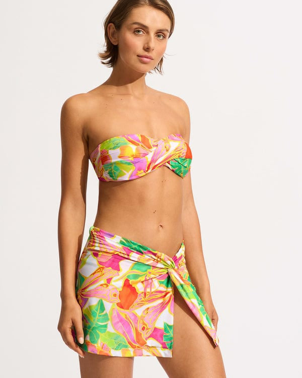 Seafolly Wonderland Twist Front Skirt - Fuchsia Rose Seafolly Wonderland Twist Front Skirt - Fuchsia Rose Splash Swimwear