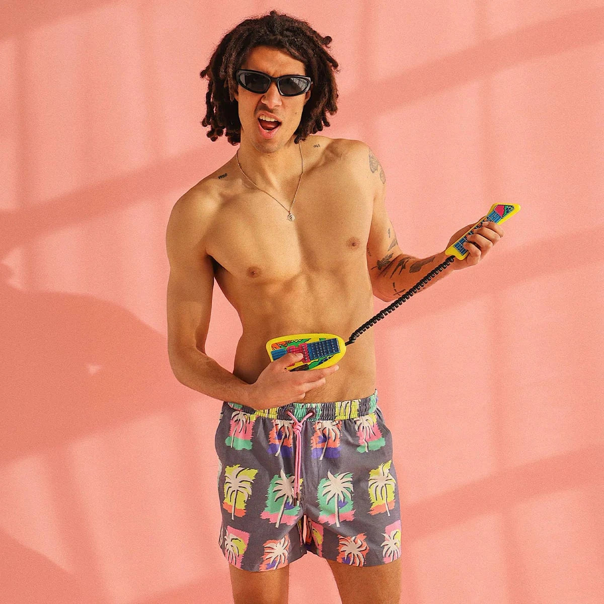 Skwosh Endless Summer Mens Rad Swim Shorts - Multi Skwosh Sunny Boy Mens Swim Shorts - Charcoal Splash Swimwear Mens Clothing